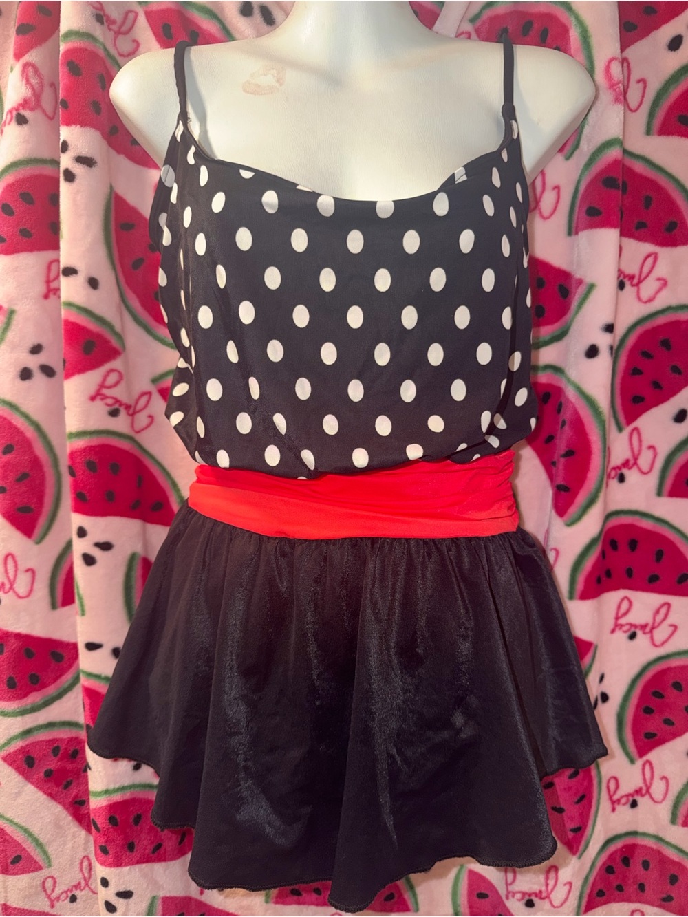 🖤❤️ Polka Dot One-Piece Swimsuit Dress